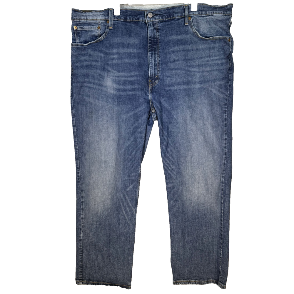 Levi’s 559 Jeans Men’s 46x30 Blue Denim Relaxed Straight Mid Rise Whiskered Zip